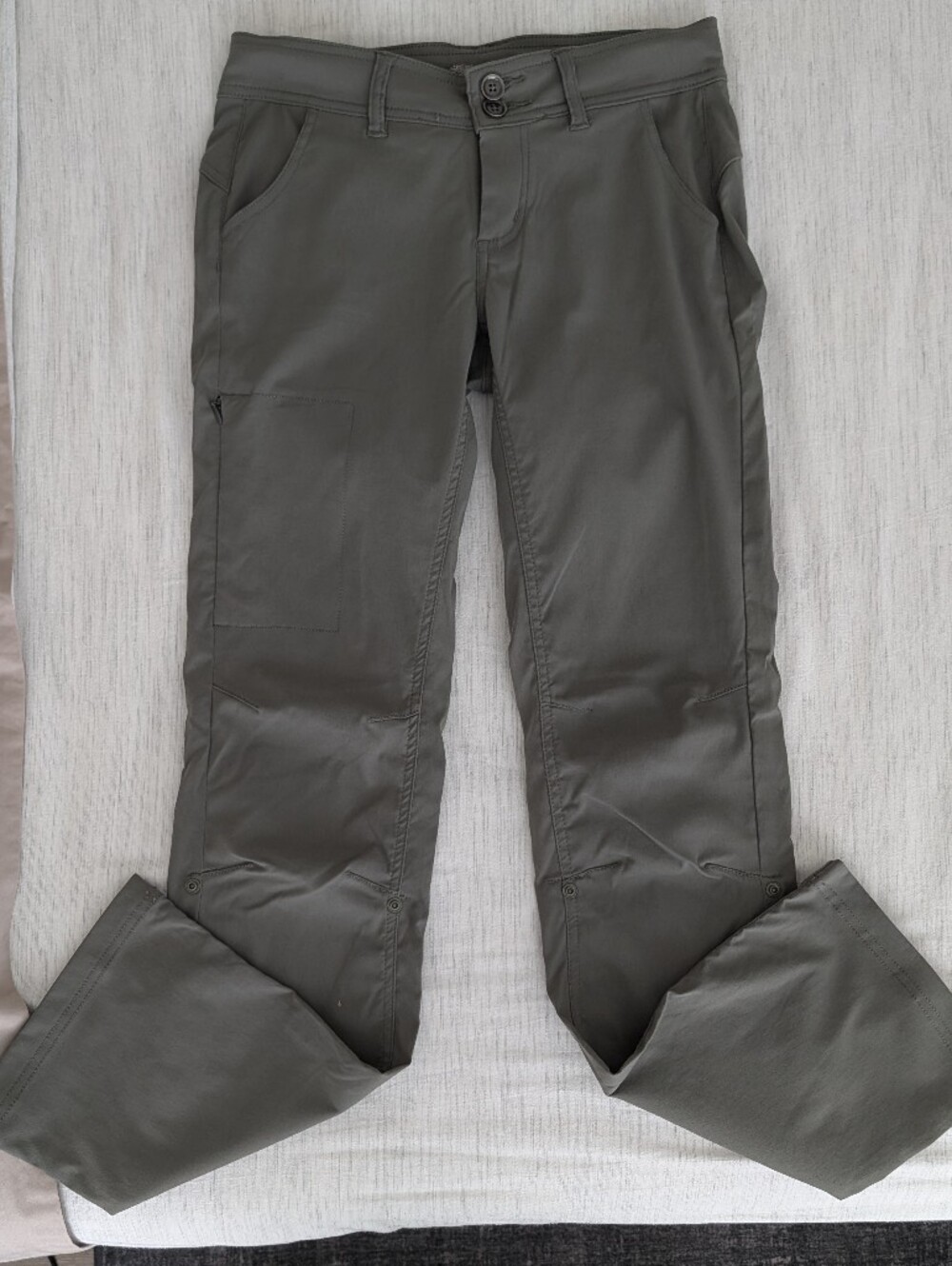 Prana Women's Olive Gray Stretch Cargo Pants